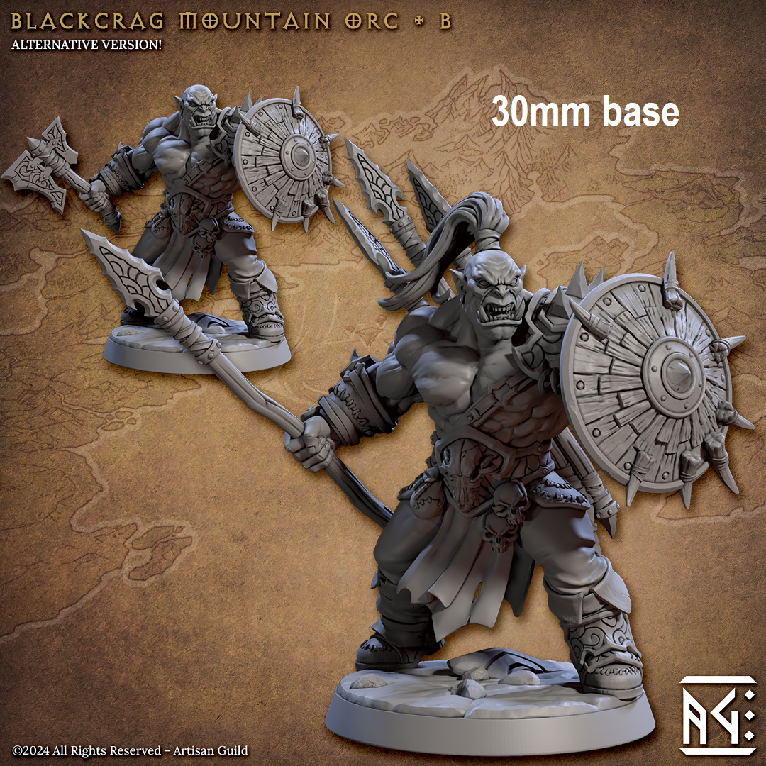 Blackcrag Mountain Orc - Sculpt Option B (Male Orc Barbarian) -
