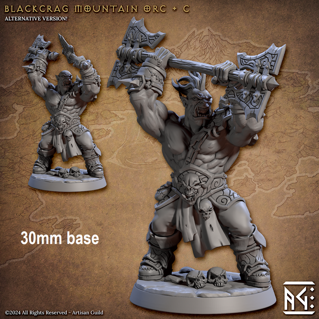 Blackcrag Mountain Orc - Sculpt Option C (Male Orc Barbarian) Hover Image