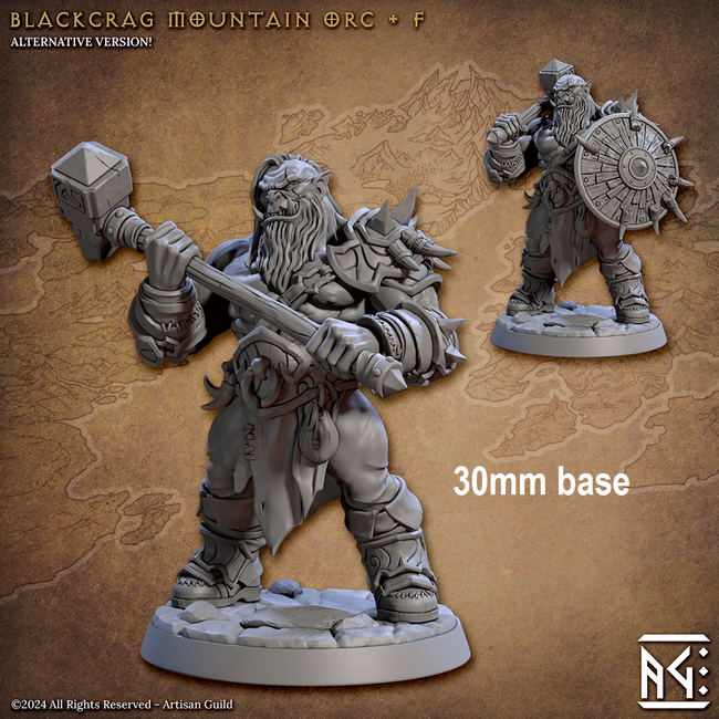 Blackcrag Mountain Orc - Sculpt Option F (Male Orc Barbarian) Hover Image