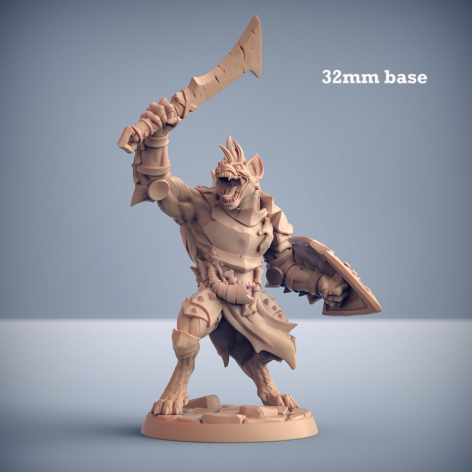 Bonegnasher Gnoll: Sculpt C (Male Gnoll Barbarian) -