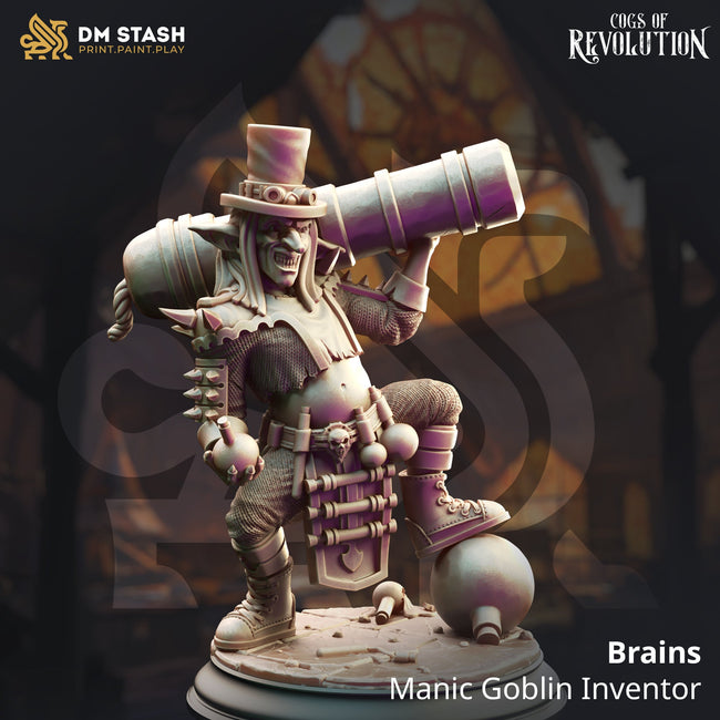 Brains, Manic Goblin Inventor (Male Goblin Artificer) Hover Image