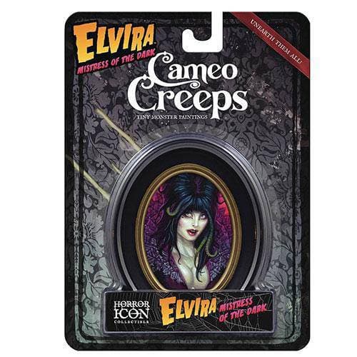 Cameo Creeps Tiny Monster Paintings - Elvira Mistress of the dark - Collectors World Toys
