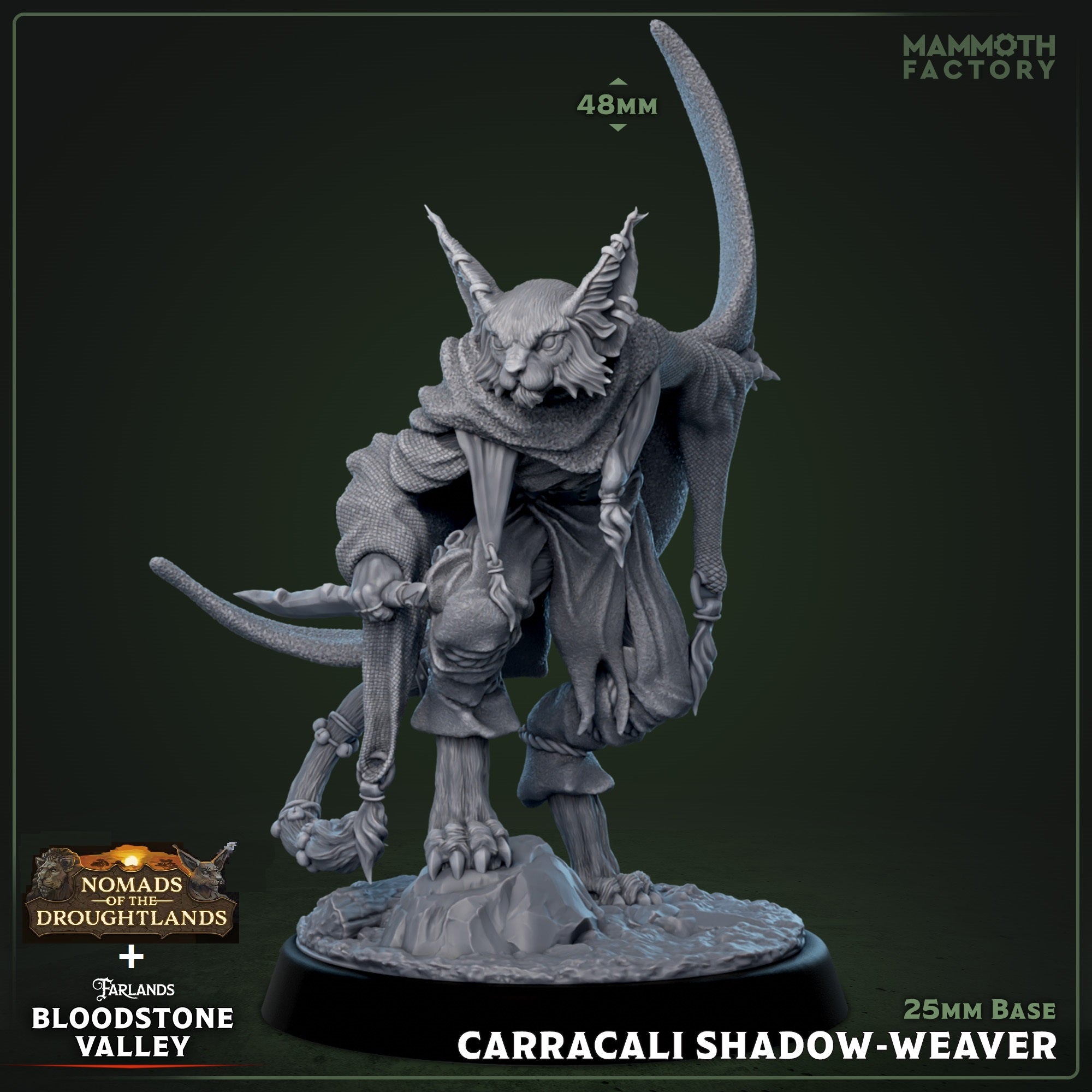 Carracali Shadow-Weaver: Sculpt 2 (Male Tabaxi Rogue) Main image