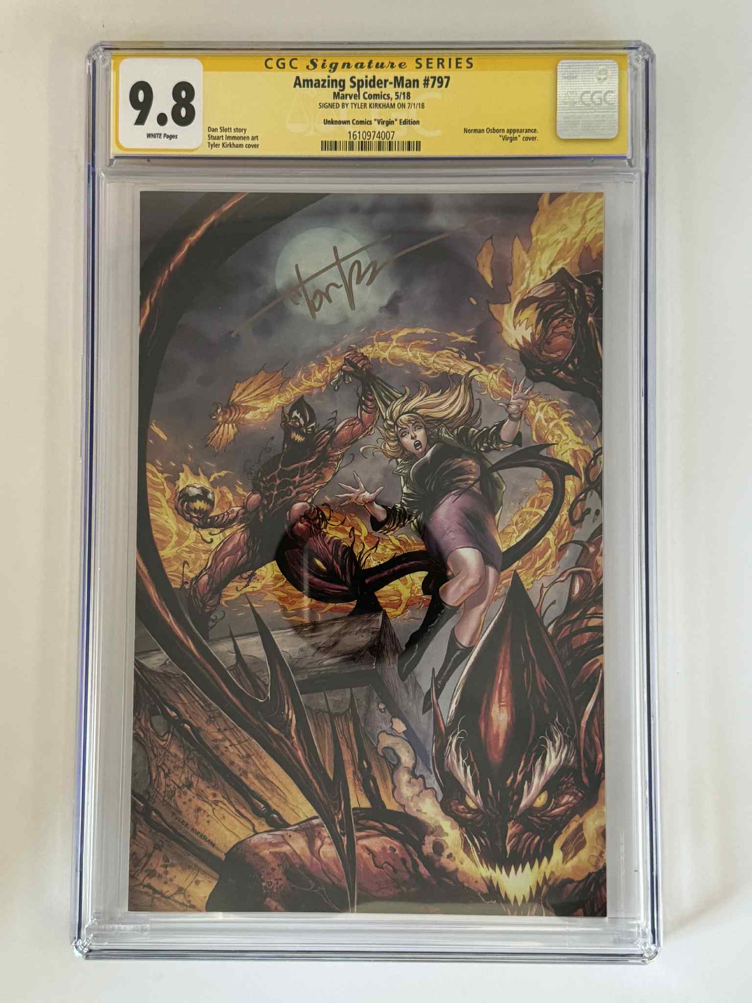 [Signed by Tyler Kirkham] Amazing Spider-Man #797 CGC 9.8 Yellow Label Exclusive Virgin Var Main image