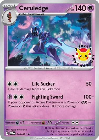 Ceruledge (040/091) (Pokemon Day 2024)(Cosmos Holo) [Scarlet & Violet: Paldean Fates] Main image