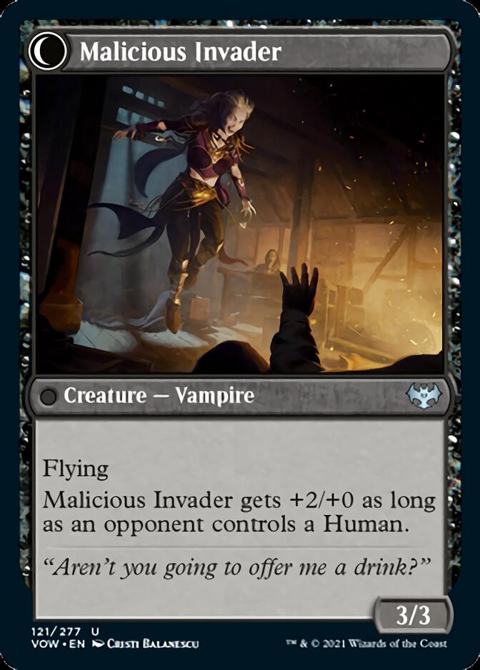 Innocent Traveler // Malicious Invader (VOW-121) - Innistrad: Crimson Vow: (Double Faced Transform)