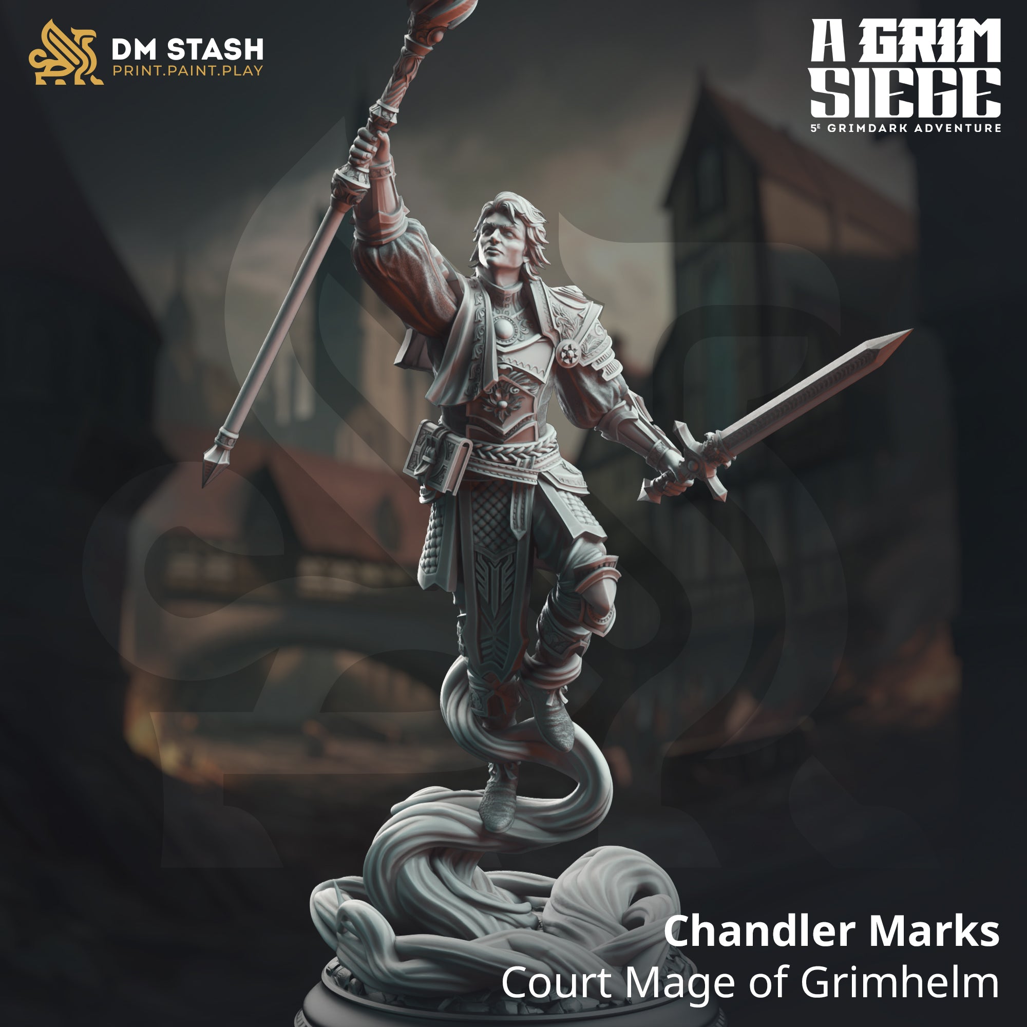 Chandler Marks, Court Mage of Grimhelm (Male Human Wizard) Main image