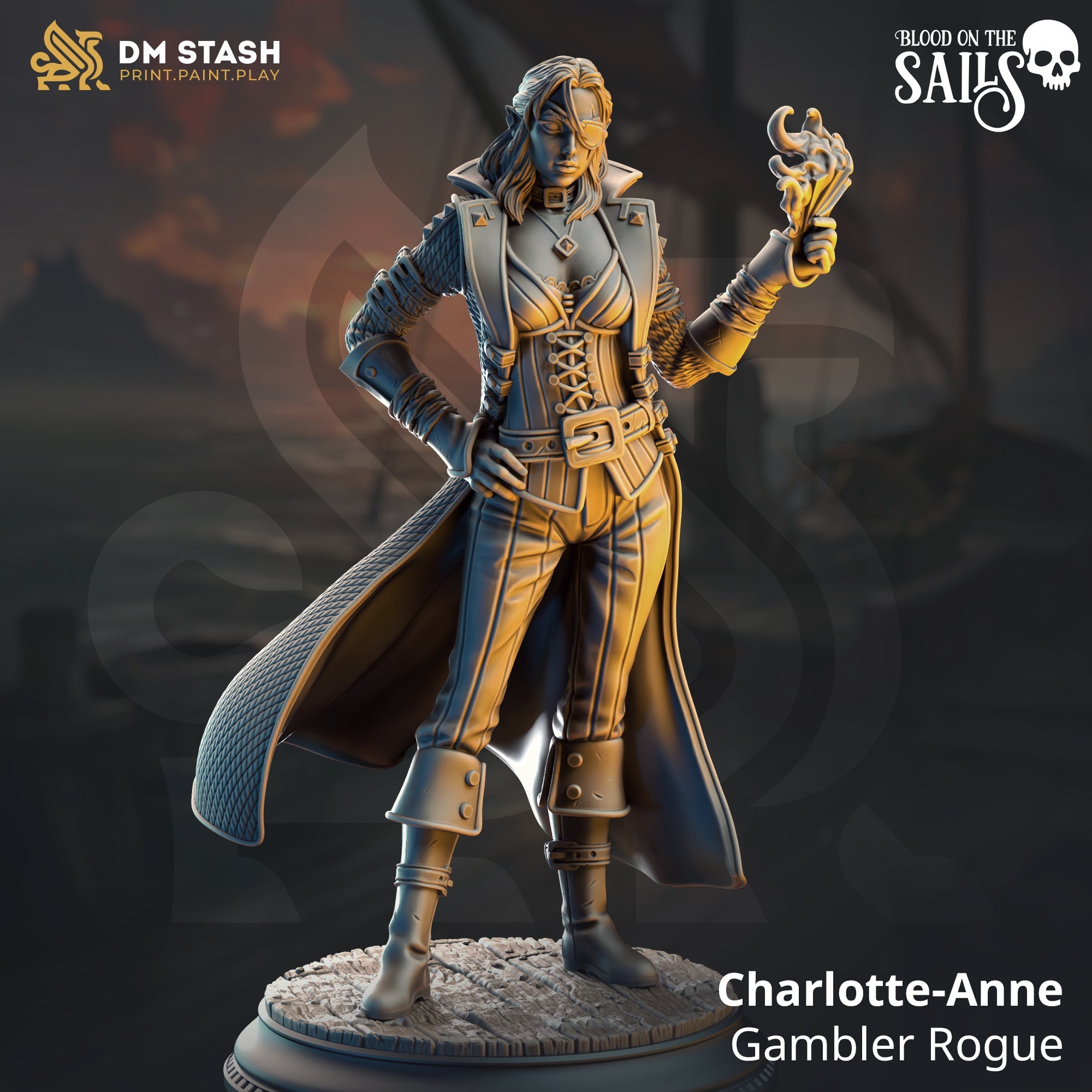 Charlotte-Anne, Gambler Rogue (Female Half-Elf Pirate Rogue) Main image