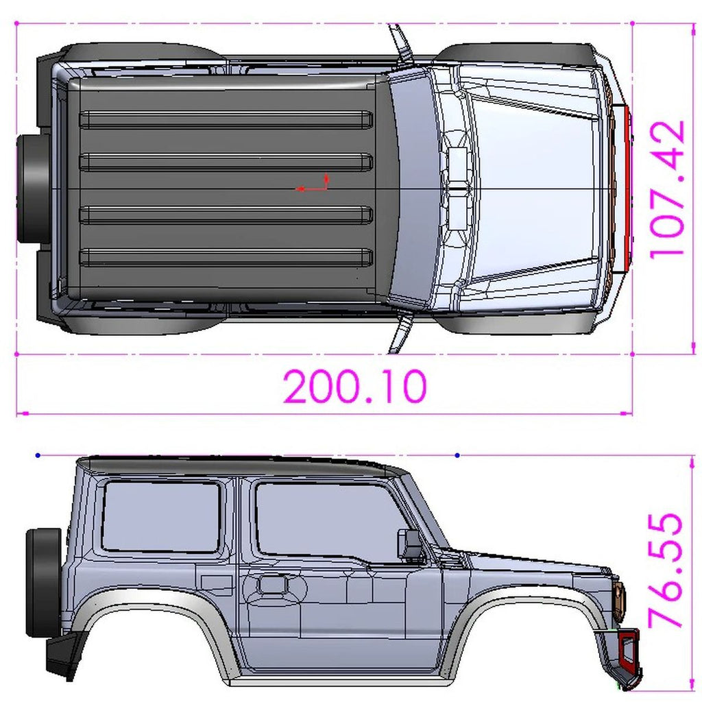 MSA-1E Jimny JB74 Painted Body Set, Black