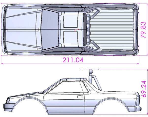 MSA-1E 2.0 Subaru Brat Painted Body Set, Black