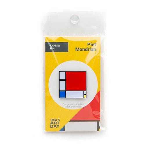 Composition II in Red, Blue, and Yellow Enamel Pin - Today is Art Day