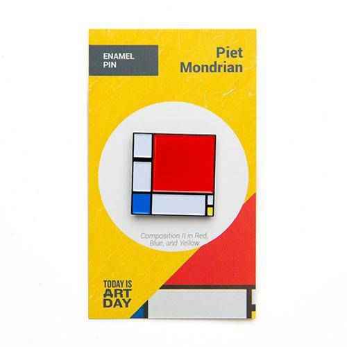 Composition II in Red, Blue, and Yellow Enamel Pin - Today is Art Day Main image