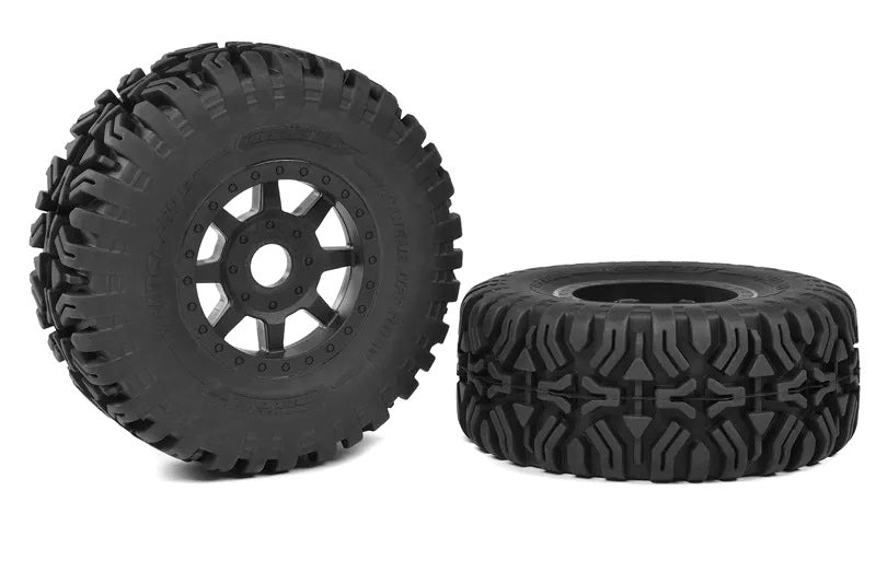 1-8 SC Tires - Mudclaws - Glued on Black SC Rims -