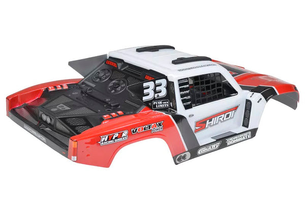 Polycarbonate Body Shiroi+ Driver Interior + Roll Cage + Body Accessories - Decals - Red - Cut - 1pc