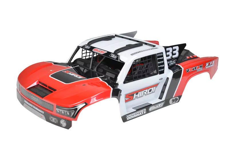 Polycarbonate Body Shiroi+ Driver Interior + Roll Cage + Body Accessories - Decals - Red - Cut - 1pc