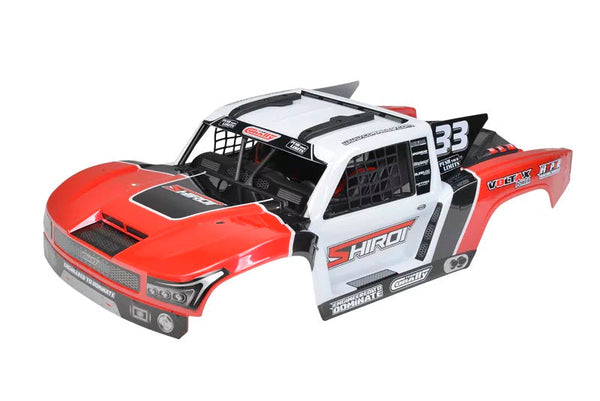 Polycarbonate Body Shiroi+ Driver Interior + Roll Cage + Body Accessories - Decals - Red - Cut - 1pc