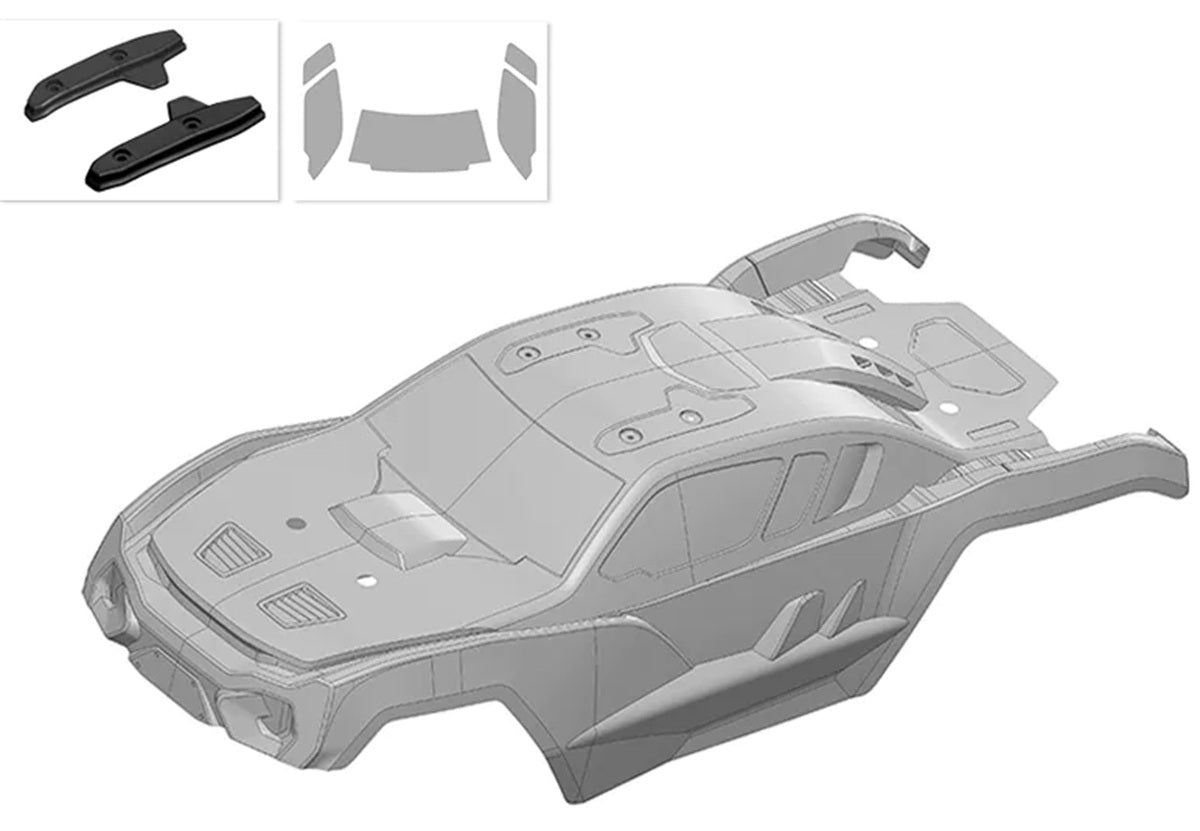 Polycarbonate Body - Kagama 4 - Clear - Cut - Decals - 1pc