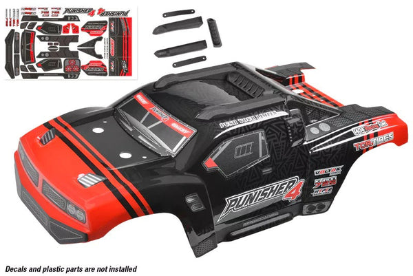 Polycarbonate Body - Punisher 4 - Painted - Cut - Decals - Color Red - 1pc