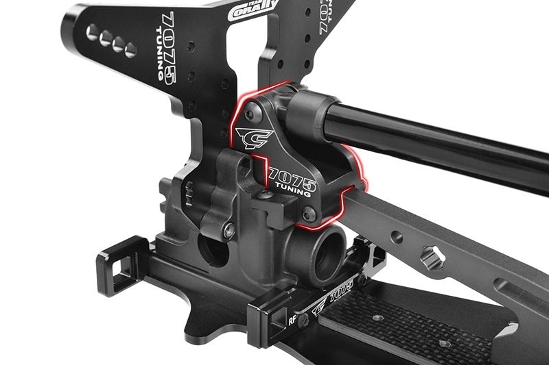 Chassis Brace Holder, Shock Tower Stiffener, Rear, Swiss Made 7075 T6, Black, Made in Italy