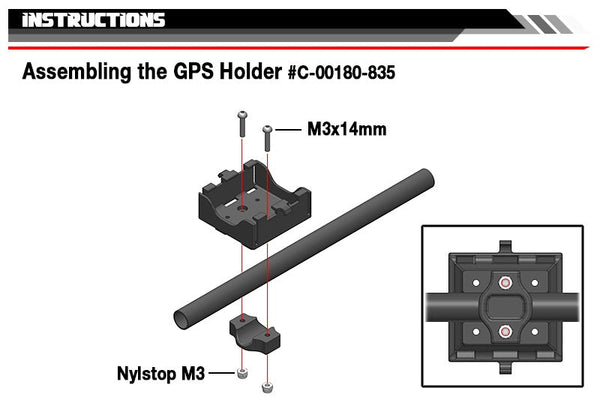 Team Corally - Performance Data Logger Holder for TC GPS, Composite, 1 Set