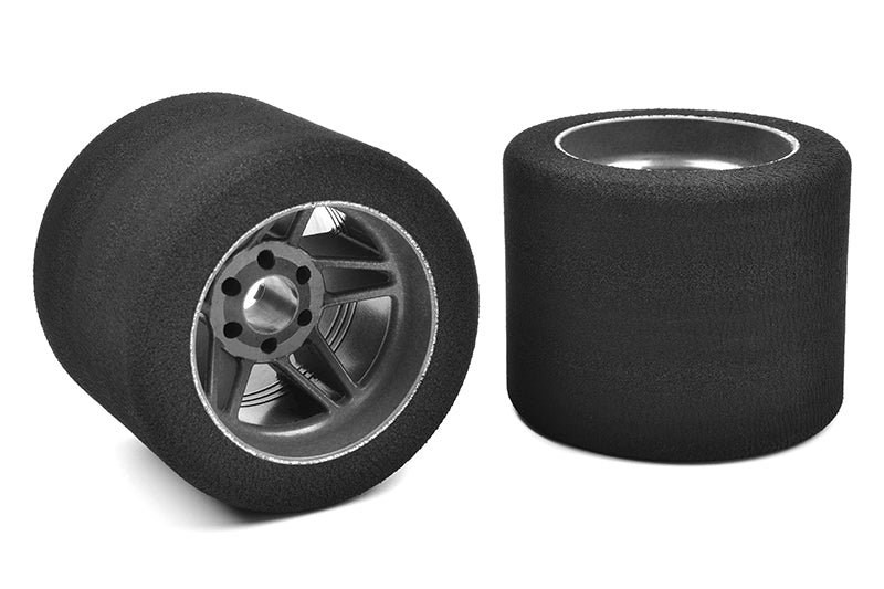 Attack Foam Tires 1/8 Track 37 Shore Rear 76mm Carbon Rims 2 pcs