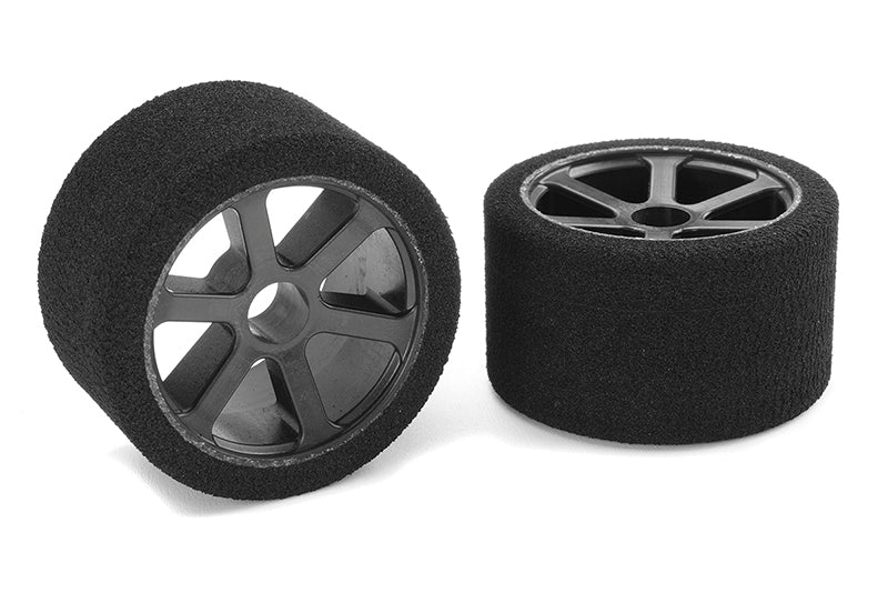 Attack Foam Tires, for 1/12 Circuit, 30 Shore Pink, Front, Carbon Rims