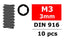 Steel Set Screws M3 x 3mm, Hex 10pcs