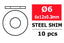 Steel Metric Shim - 6x12x0.3mm - 10pcs