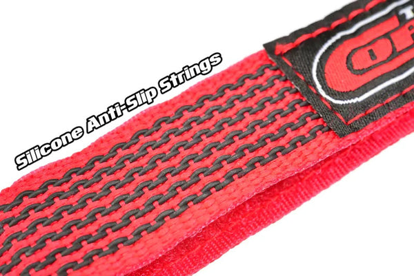 Pro Battery Straps - 300x20mm - Metal Buckle - Silicone Anti-Slip Strings - Red - 2 pcs