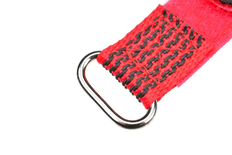Pro Battery Straps - 300x20mm - Metal Buckle - Silicone Anti-Slip Strings - Red - 2 pcs