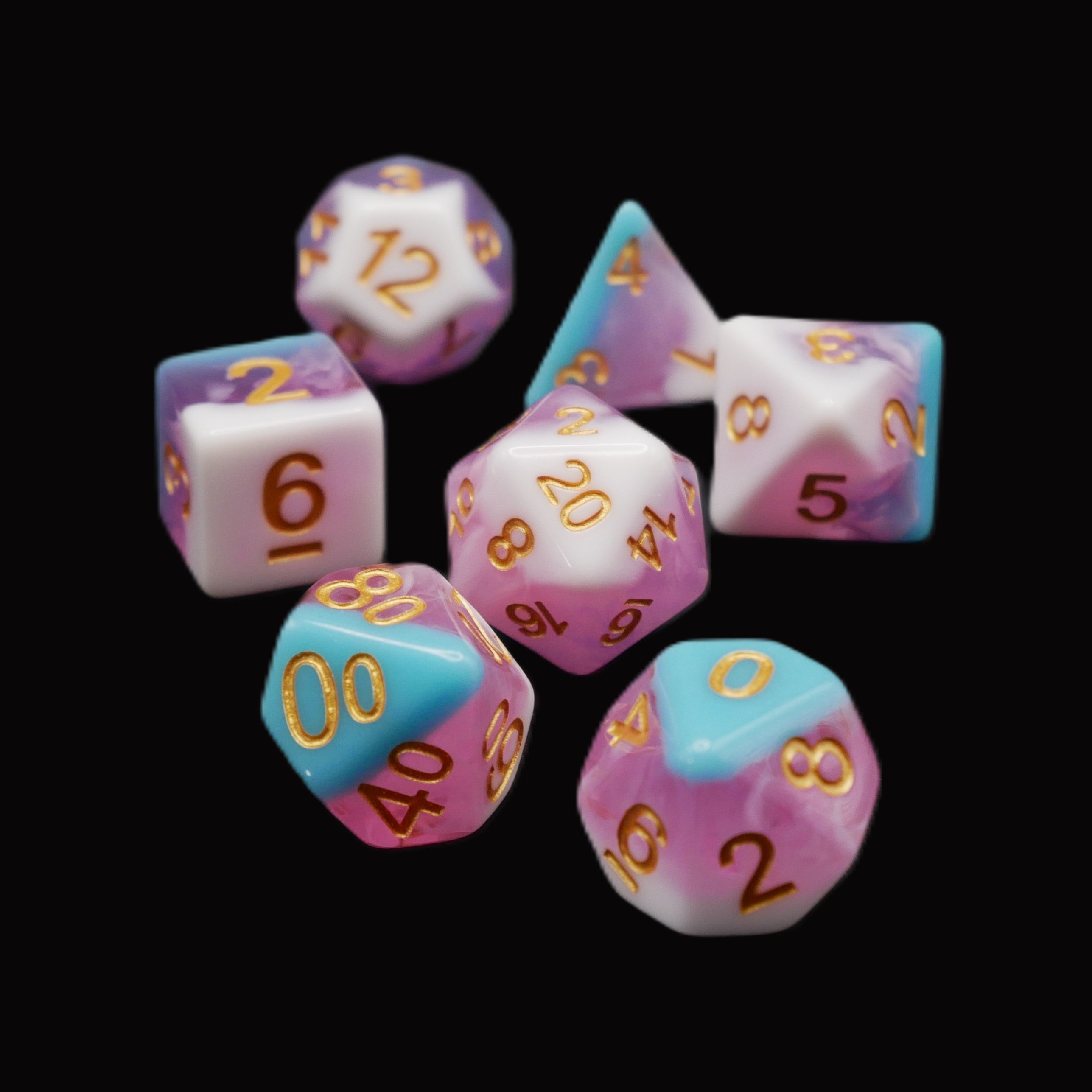 Creamsicle of Doom - 7 Piece DnD Dice Set | Acrylic RPG Gaming Dice Main image