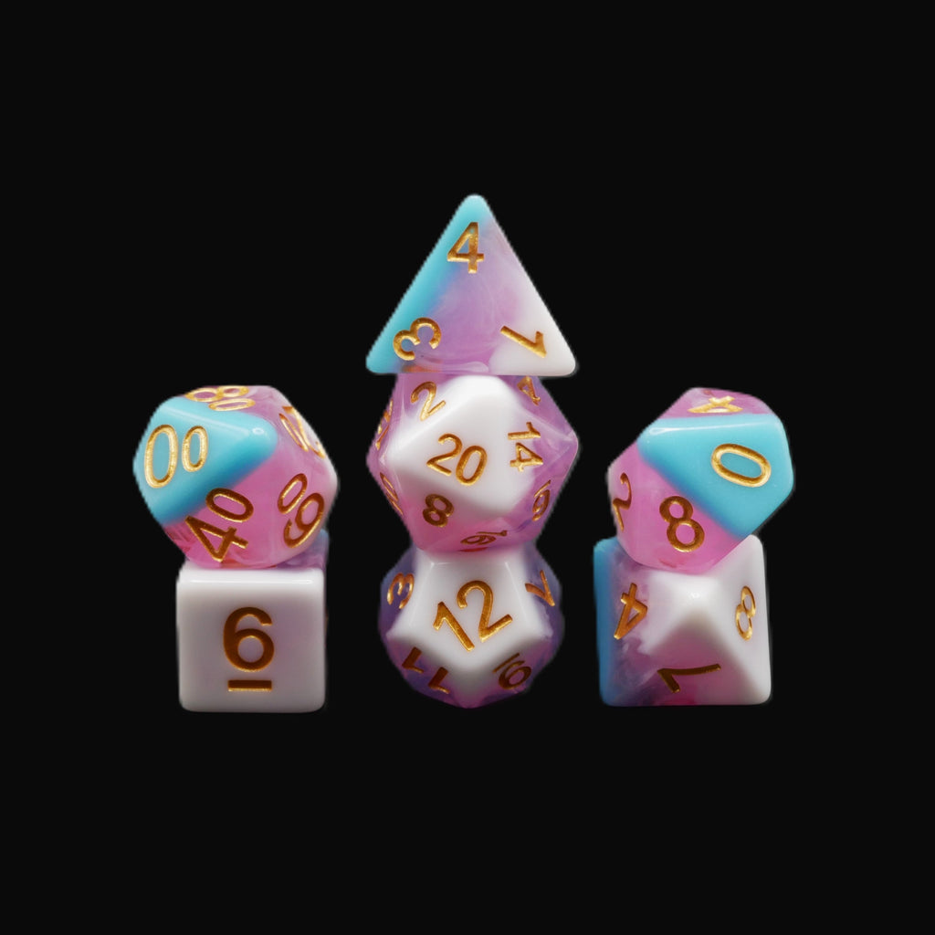 Creamsicle of Doom - 7 Piece DnD Dice Set | Acrylic RPG Gaming Dice - Collectors World Toys