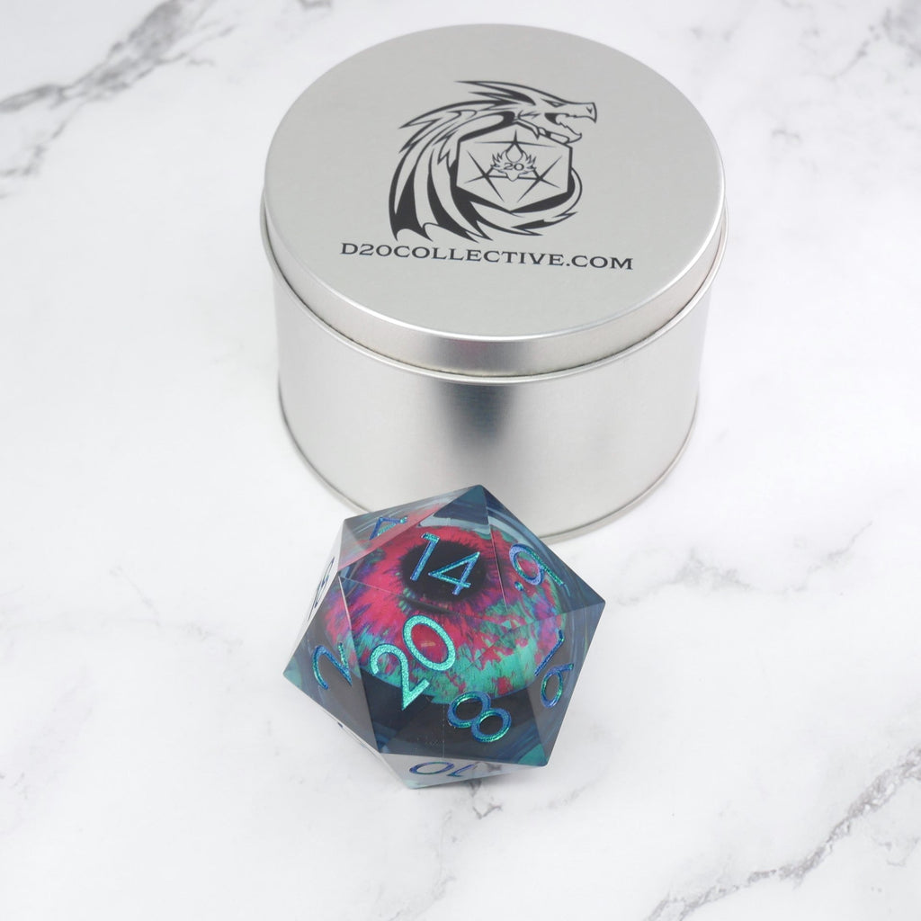 Cthulhu's Eye | Giant D20 Moving Eye DnD Dice | Acrylic RPG Gaming Dice - Collectors World Toys