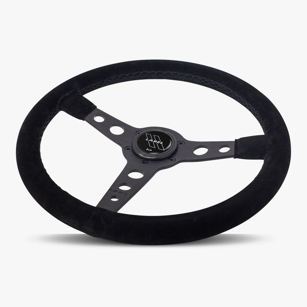 The Daytona | Black Alcantara Suede | Black Spoke | Black Stitch