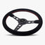 The Daytona | Black Alcantara Suede | Black Spoke | Red Stitch