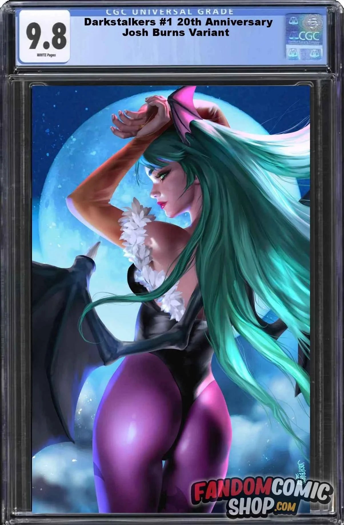 DARKSTALKERS #1 ~ 20TH ANNIVERSARY (JOSH BURNS EXCLUSIVE VIRGIN VARIANT B)(2024) ~ CGC Graded 9.8 Main image