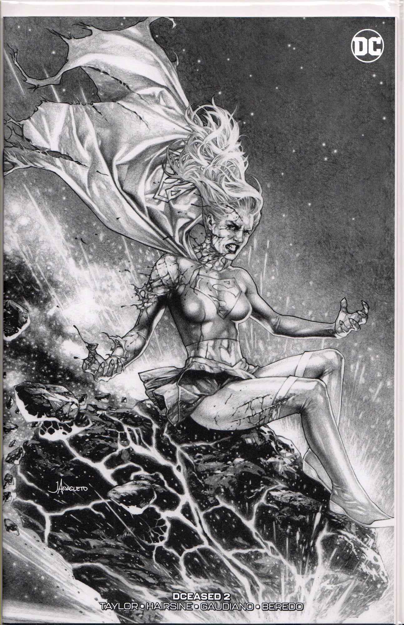 DCEASED #2 (B&W ANACLETO EXCLUSIVE VARIANT) COMIC BOOK ~ DC Comics Main image