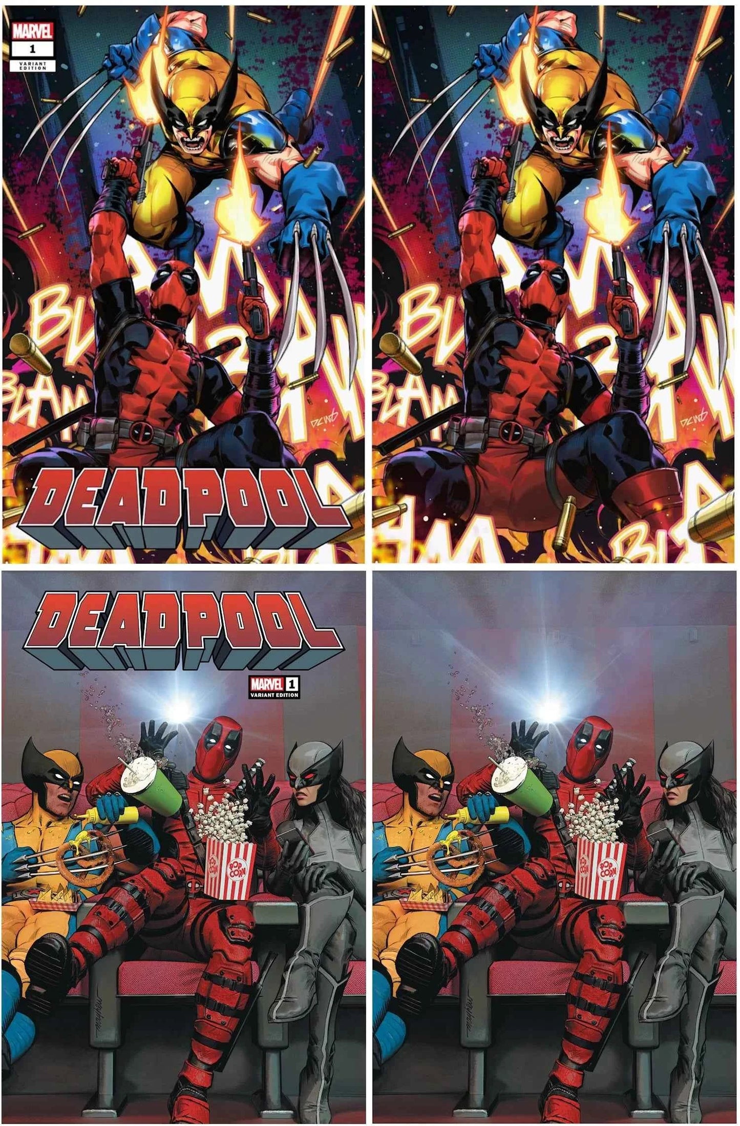 DEADPOOL #1 (DERRICK CHEW & MIKE MAYHEW EXCLUSIVE 4-PACK TRADE/VIRGIN VARIANT SET)