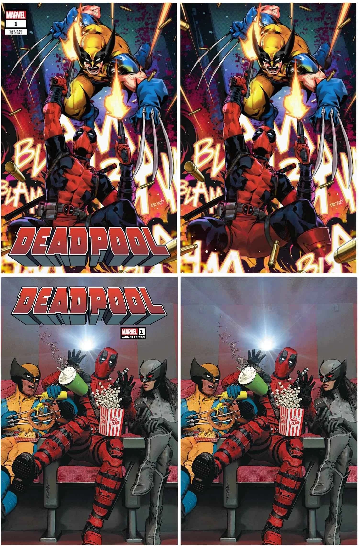 DEADPOOL #1 (DERRICK CHEW & MIKE MAYHEW EXCLUSIVE 4-PACK TRADE/VIRGIN VARIANT SET)