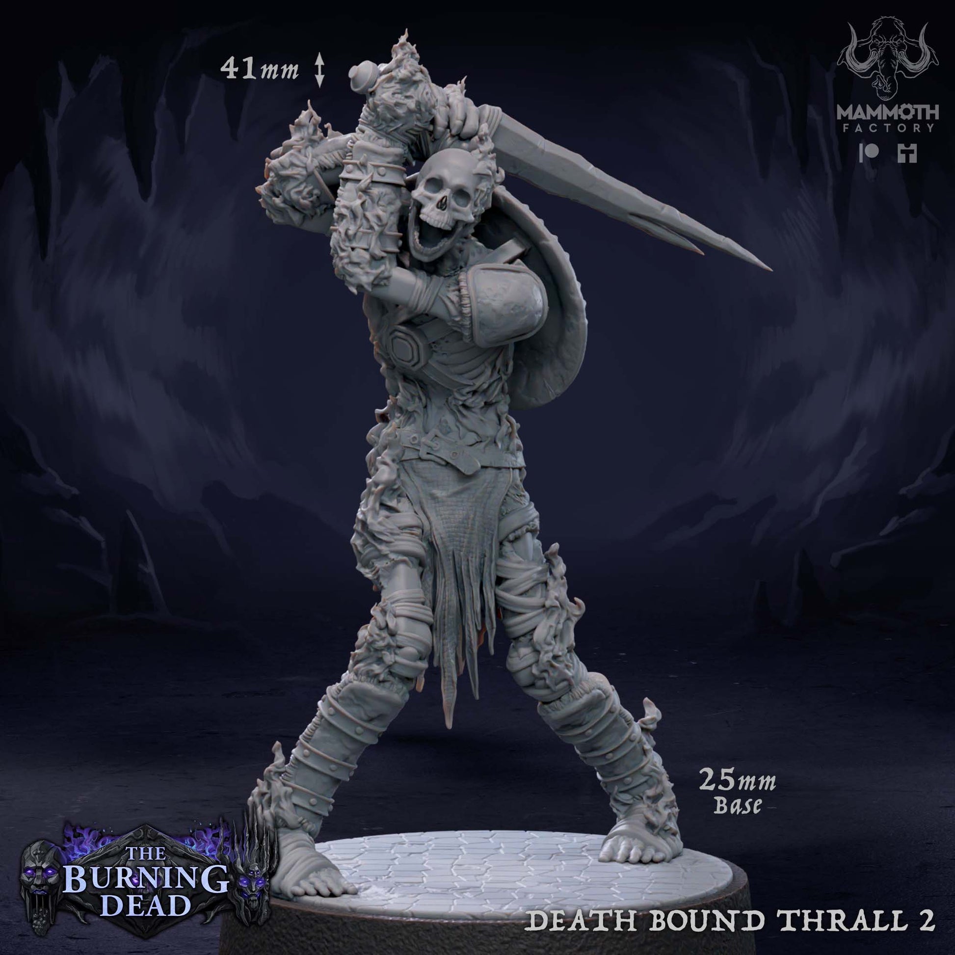 Death Bound Thrall: Sculpt 2 (Skeleton Warrior, Regular or On Fire)