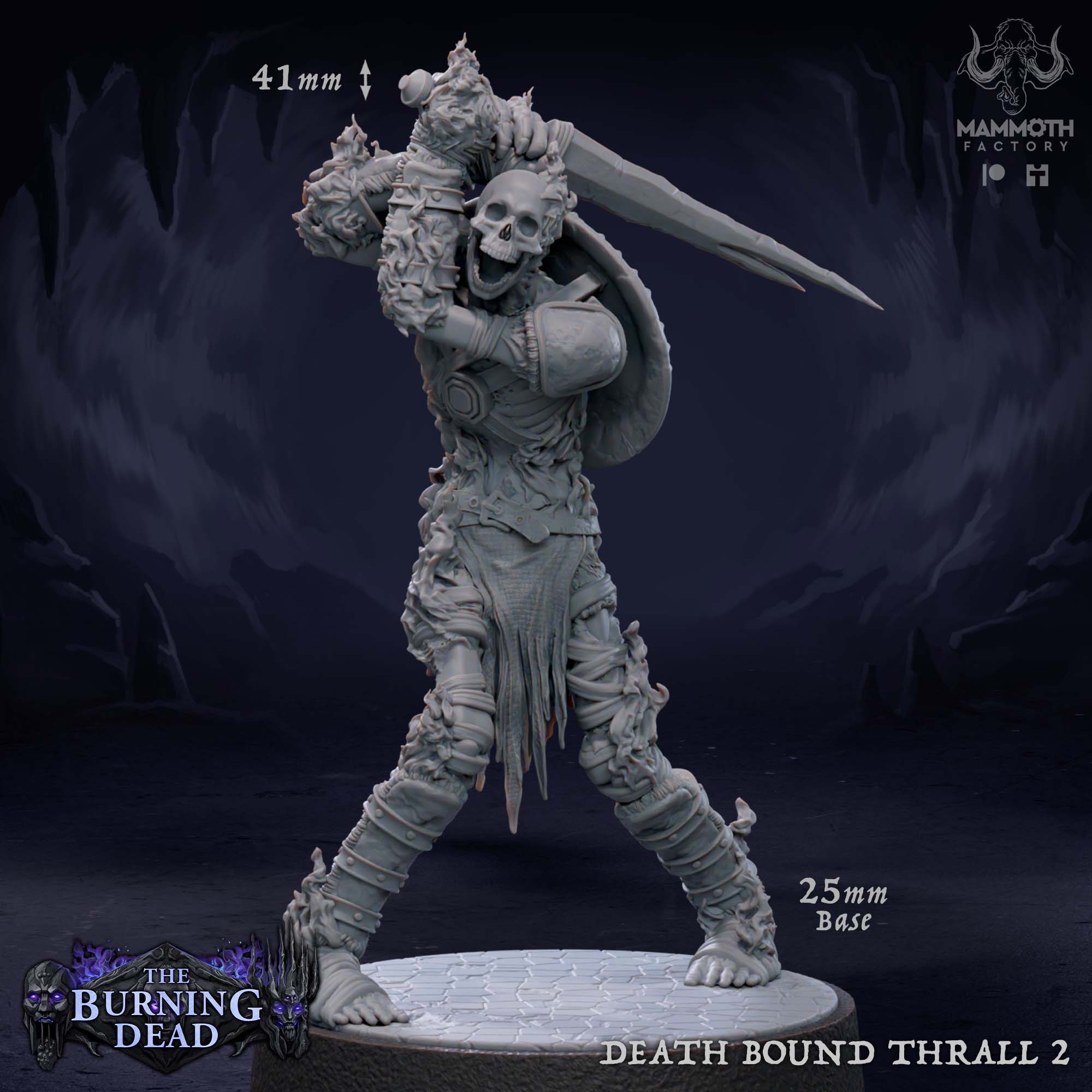 Death Bound Thrall: Sculpt 2 (Skeleton Warrior, Regular or On Fire)