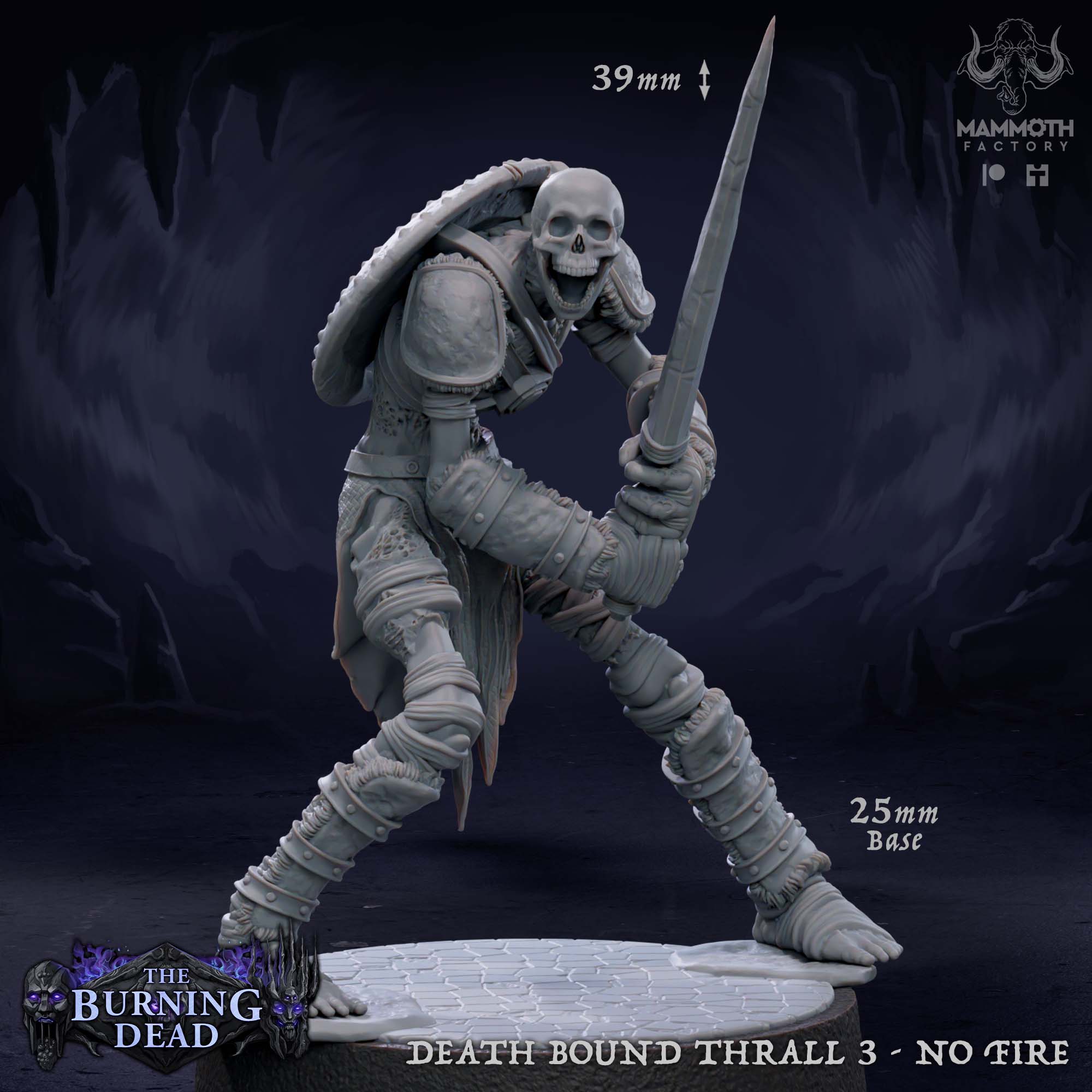 Death Bound Thrall: Sculpt 3 (Skeleton Warrior, Regular or On Fire) Main image