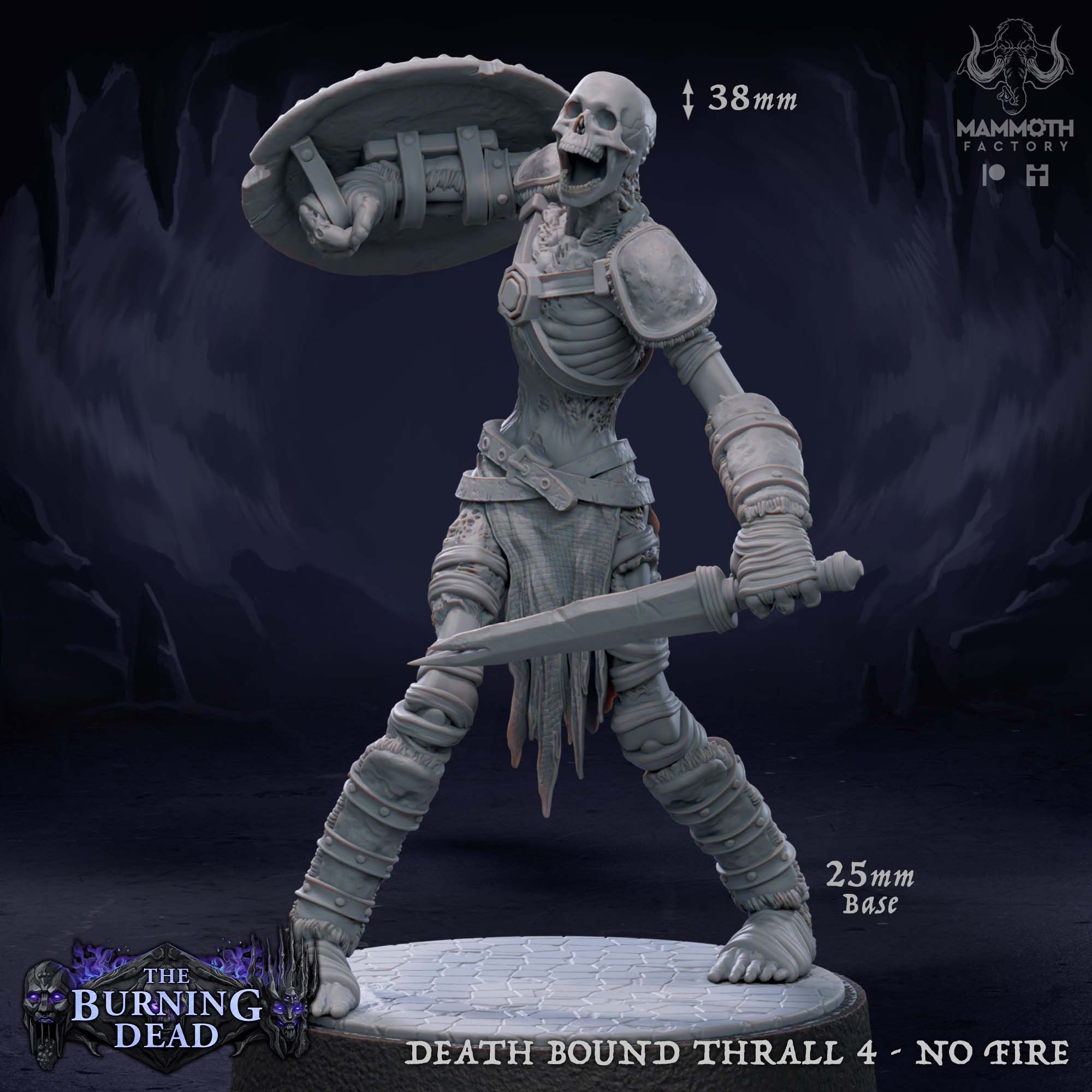 Death Bound Thrall: Sculpt 4 (Skeleton Warrior, Regular or On Fire) Main image