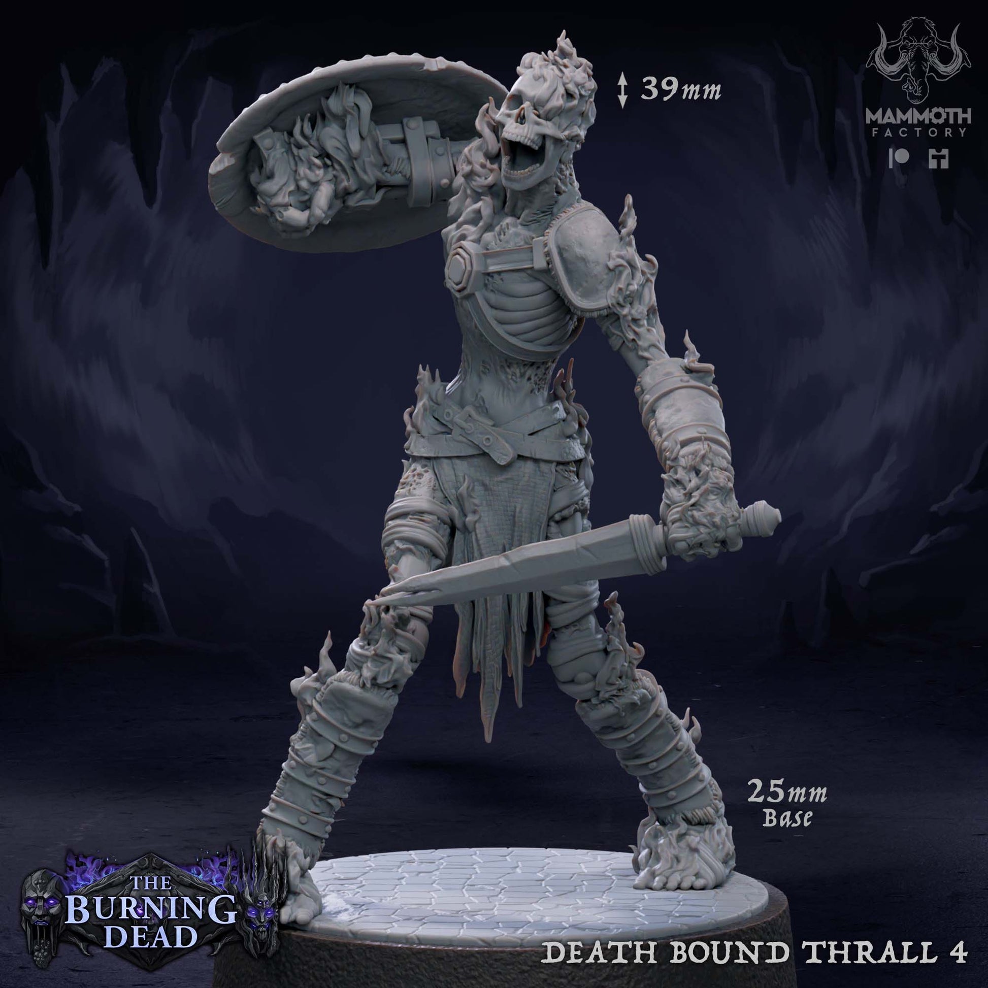 Death Bound Thrall: Sculpt 4 (Skeleton Warrior, Regular or On Fire)