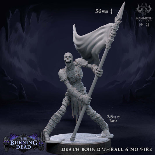 Death Bound Thrall: Sculpt 6 (Skeleton Bannerman, Regular or On Fire)