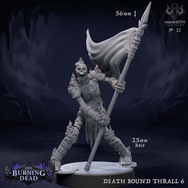 Death Bound Thrall: Sculpt 6 (Skeleton Bannerman, Regular or On Fire) Main Image
