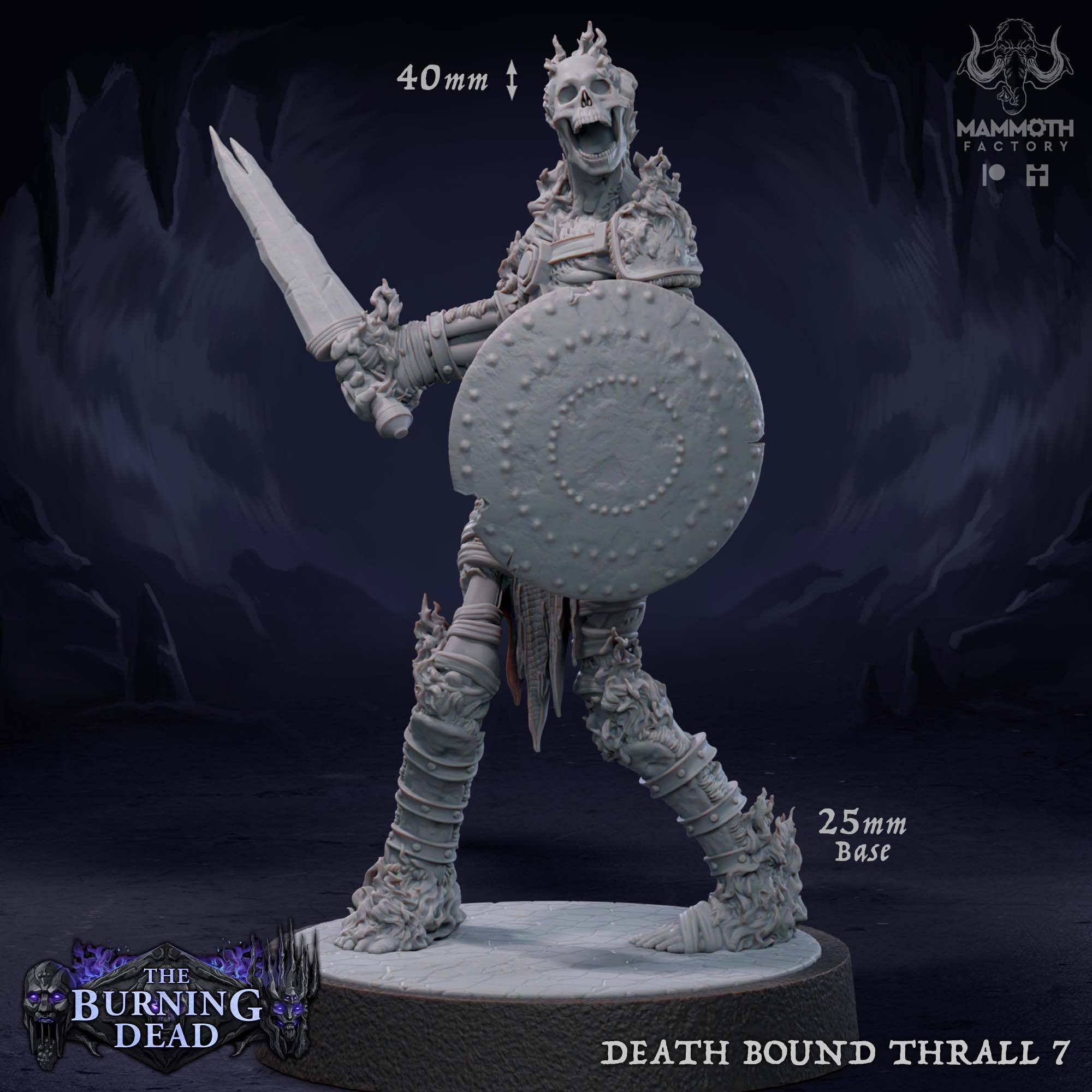 Death Bound Thrall: Sculpt 7 (Skeleton Warrior, Regular or On Fire)