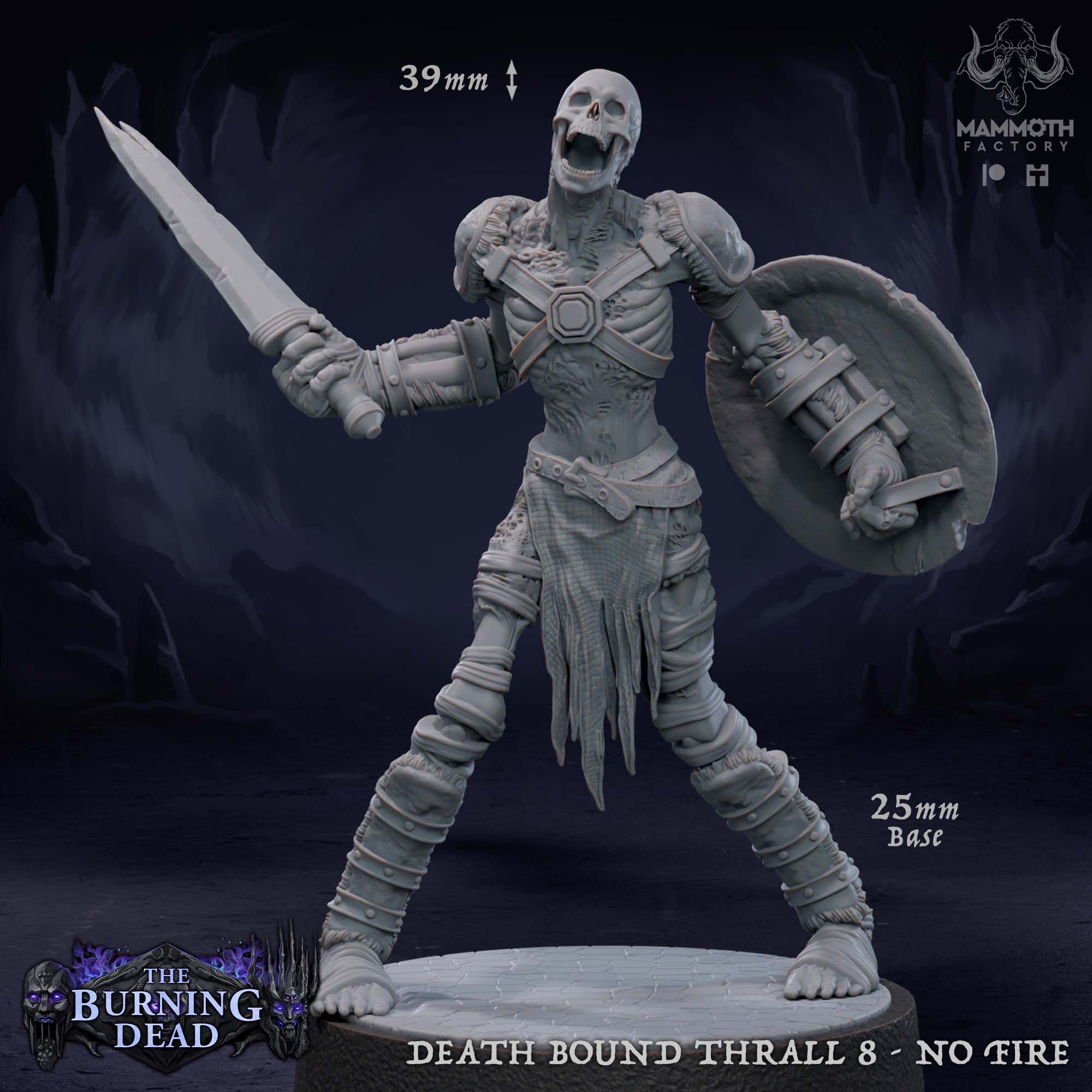 Death Bound Thrall: Sculpt 8 (Skeleton Warrior, Regular or On Fire)
