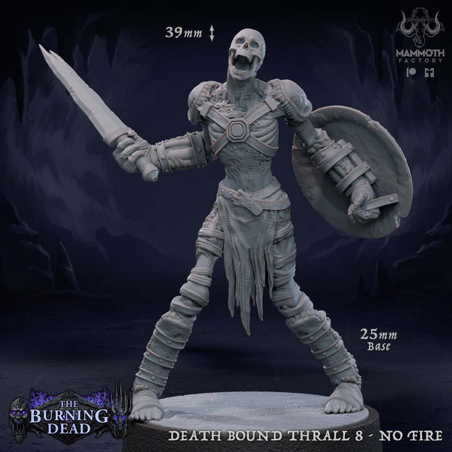 Death Bound Thrall: Sculpt 8 (Skeleton Warrior, Regular or On Fire) Hover Image