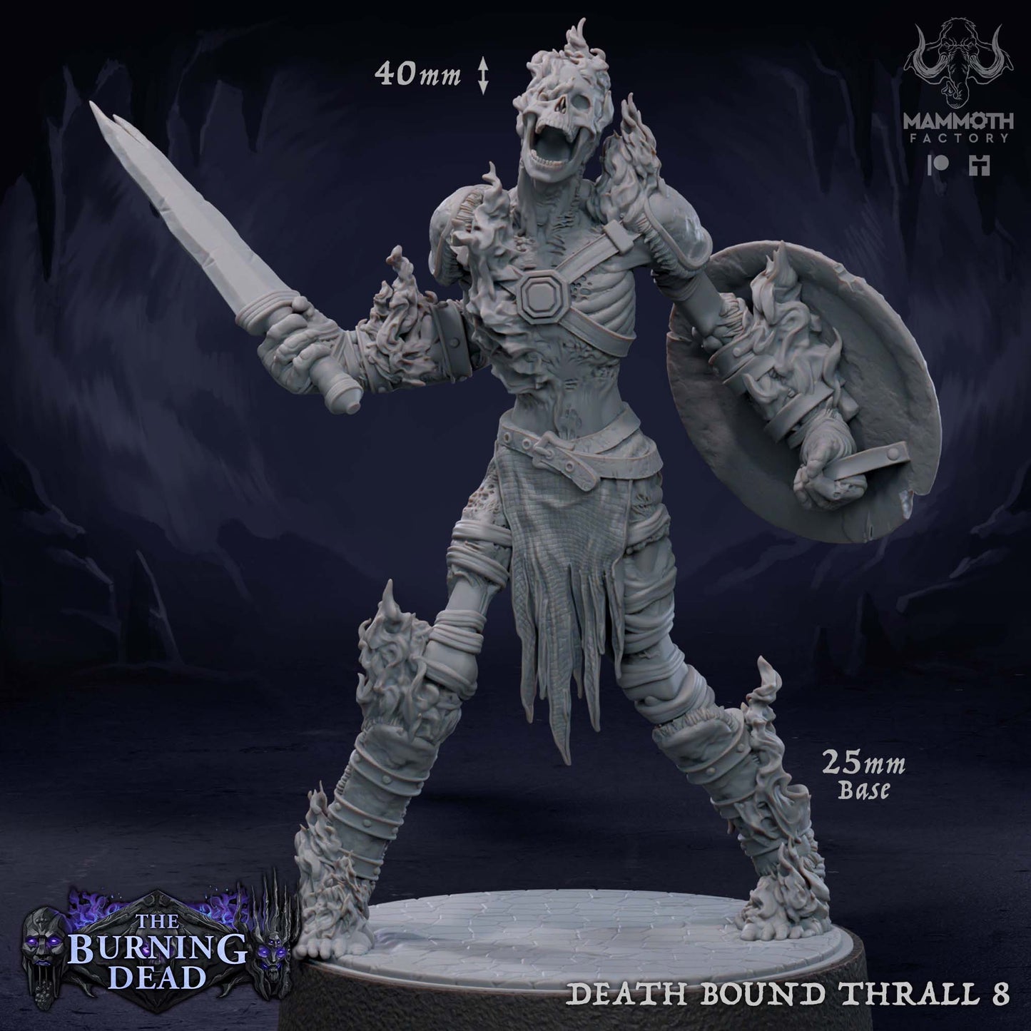 Death Bound Thrall: Sculpt 8 (Skeleton Warrior, Regular or On Fire)